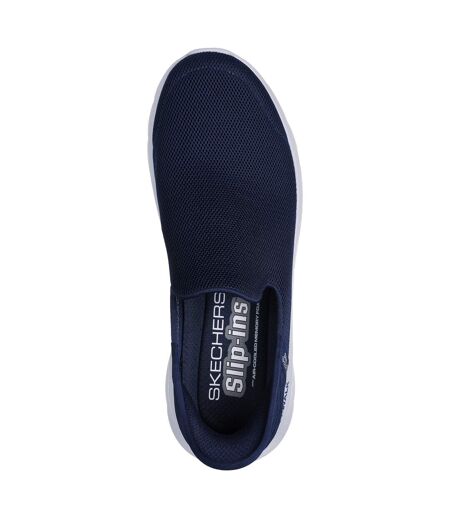 Mens go walk flex no hands trainers navy Skechers