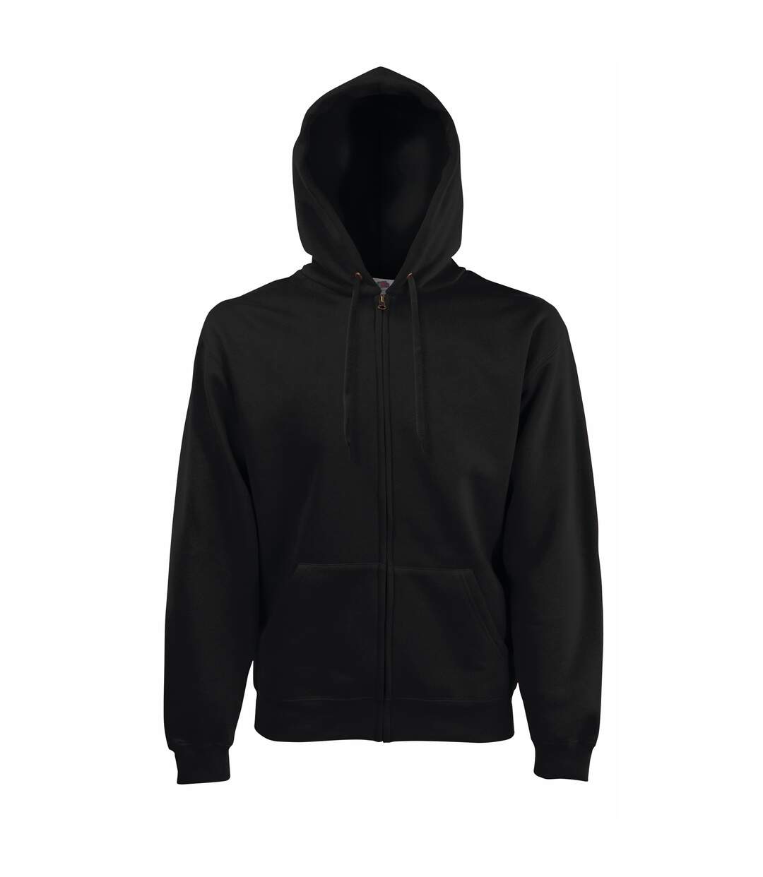 Sweatshirt À Capuche Et Fermeture Zippée Homme Noir Fruit Of The Loom-2