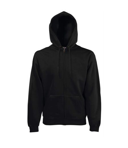 Sweatshirt À Capuche Et Fermeture Zippée Homme Noir Fruit Of The Loom