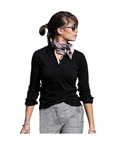 Nimbus Womens/Ladies Carlington Deluxe Long Sleeve Polo Shirt (Black) - UTRW5652