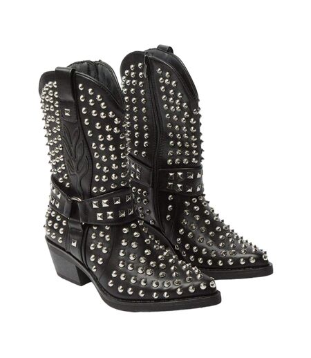 Bottes mi-mollet mackenzie western femme noir Faith