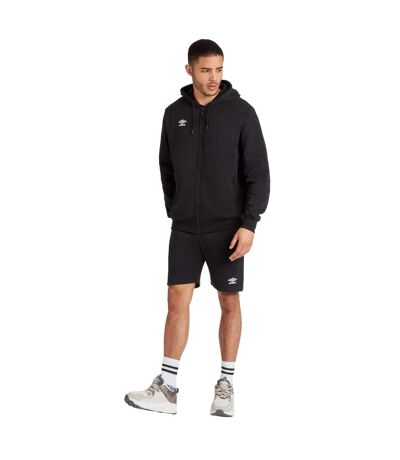 Mens Club Leisure Full Zip Hoodie Black White Umbro