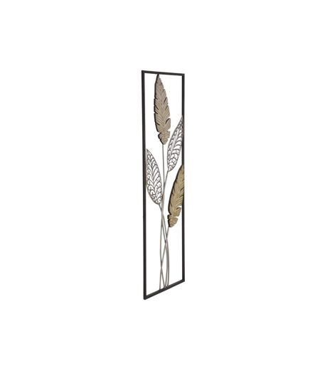 Déco Murale Encadrée en Métal Foglie 91cm Argent & Or
