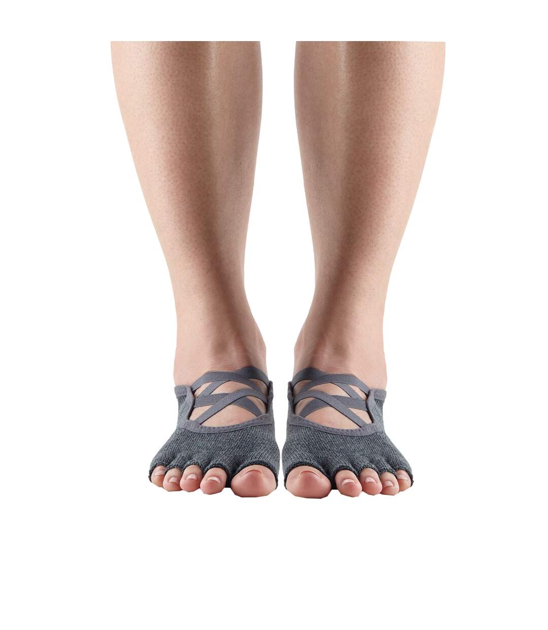 Chaussettes à demi-orteils antidérapantes elle femme gris Toesox-1