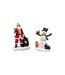 Lot de 2 Santons Père Noël & Bonhomme de Neige 6cm Blanc