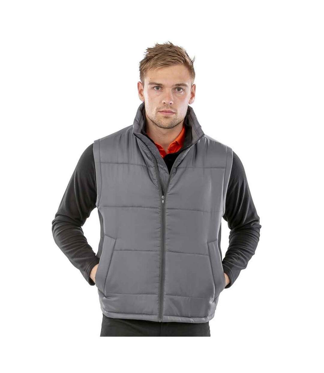 Unisex adult padded body warmer grey Result Core-2