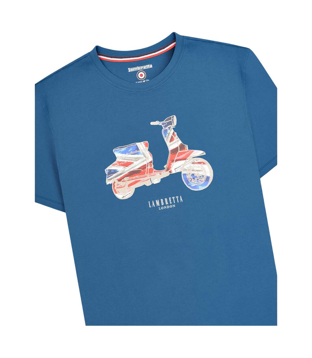 Mens Flag Regular T-shirt Blue Lambretta-3