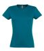 T-shirt manches courtes col rond - Femme - 11386 - bleu canard