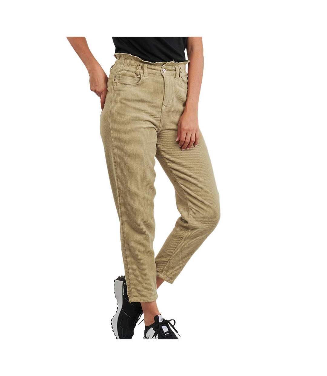 Pantalon velours beige femme freeman porter lara veluto-1