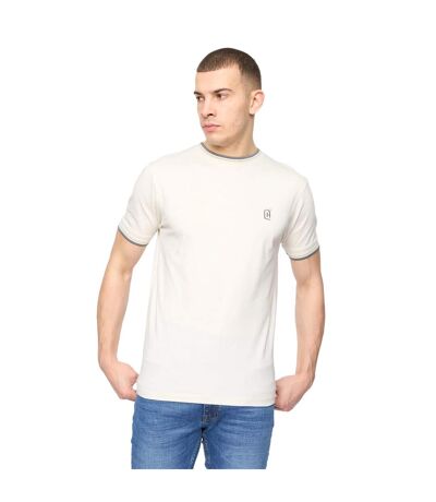 T-shirt deuxtip homme blanc cassé Crosshatch