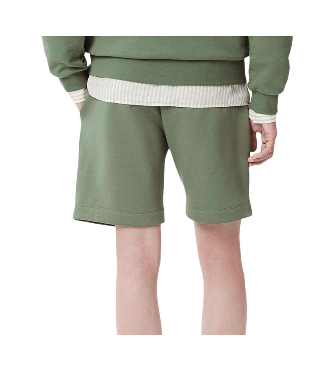 Short vert homme lacoste regular fit en molleton - l-2