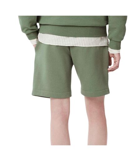 Short vert homme lacoste regular fit en molleton - l