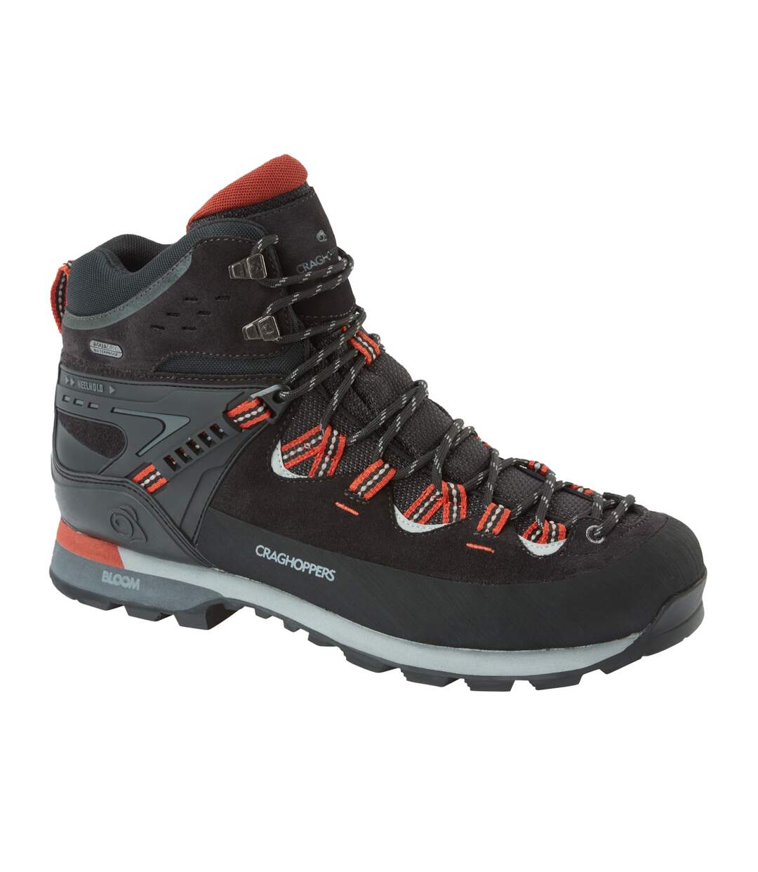 Unisex Adult Dura Pro Suede Hiking Boots Black Pepper Sienna Red Craghoppers-1