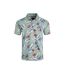 Mens sarat printed polo shirt mineral blue Weird Fish-1