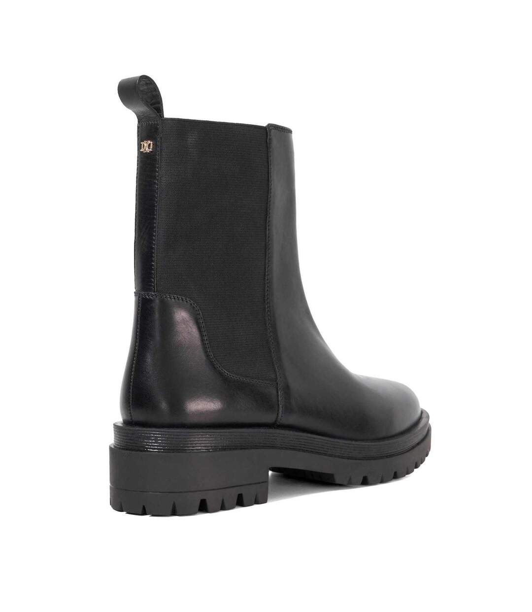 Womens/ladies Leather Chunky Sole Chelsea Boots Black Dune London-3