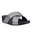 Womens/ladies Lulu Glitterball Cross Strap Sliders Silver FitFlop-1