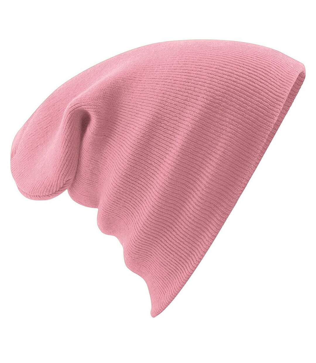 Bonnet tricoté unisexe rose pâle Beechfield