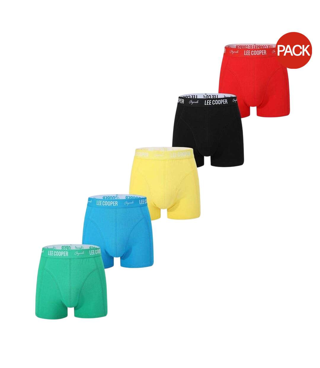 Lot De 5  Boxers Cooper Essential Homme Noir Bleu Marine Gris Chiné Lee Cooper-1