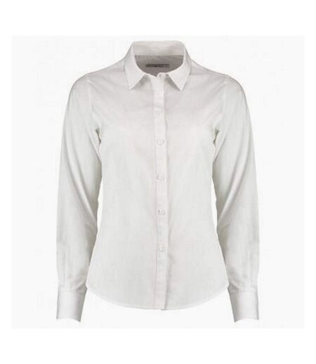 Kustom Kit Womens/Ladies Long Sleeve Tailored Poplin Shirt (White) - UTPC3157