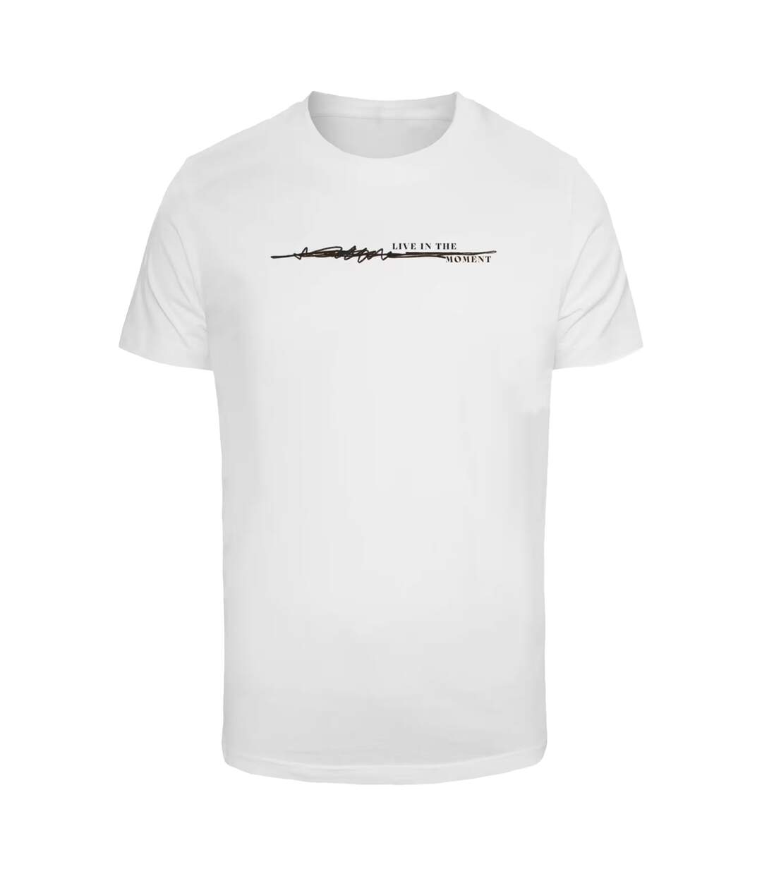 T-shirt Homme Live In The Moment Vivre Le Moment Présent Blanc Mister Tee-2