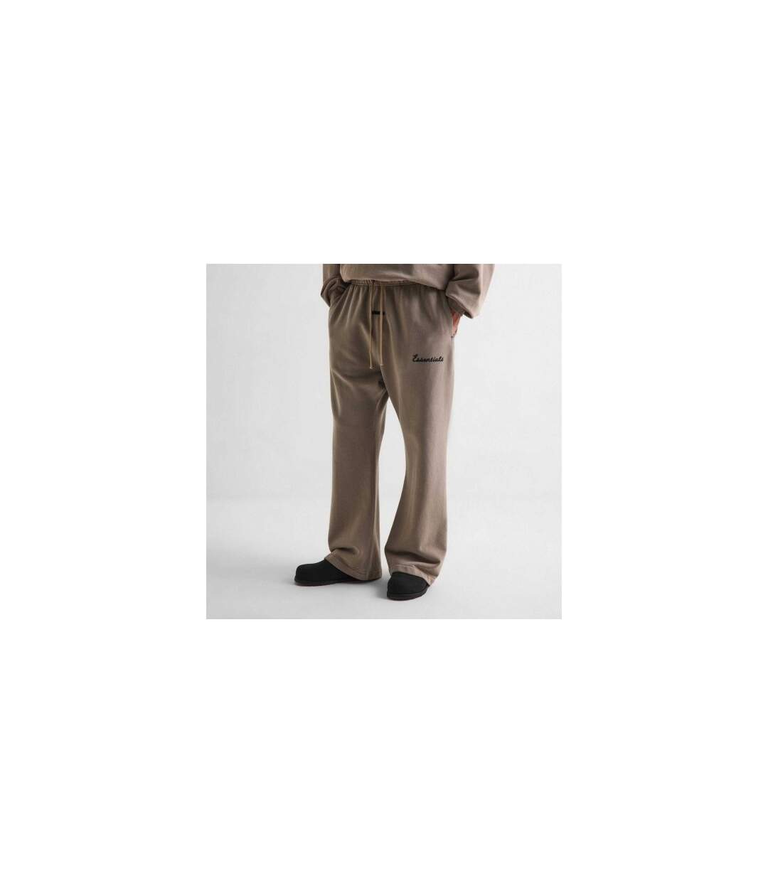 Pantalon De Jogging En Molleton À Bas Ouvert Homme Gris Foncé Fear Of God Essentials-1