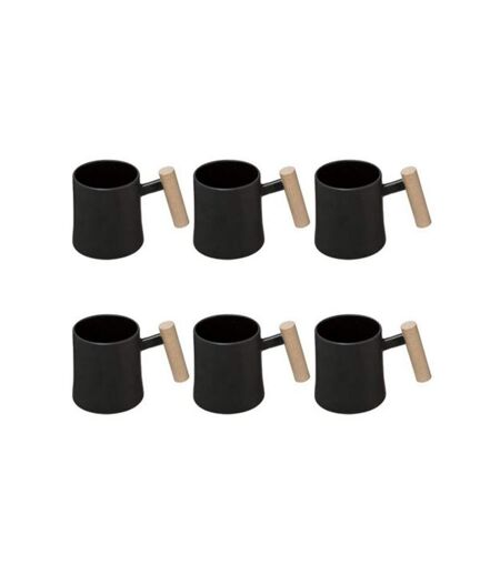 Lot de 6 Mugs Design Tribecart 37cl Noir