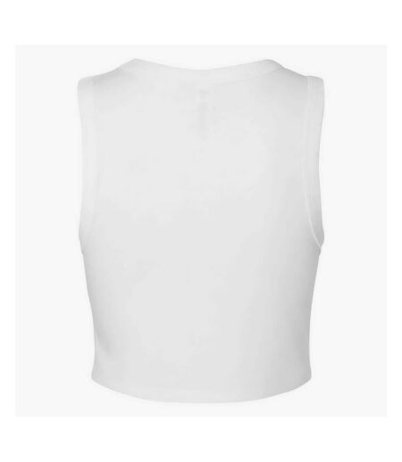 Bella + Canvas Womens/Ladies Muscle Micro-Rib Cropped Tank Top (Solid White)
