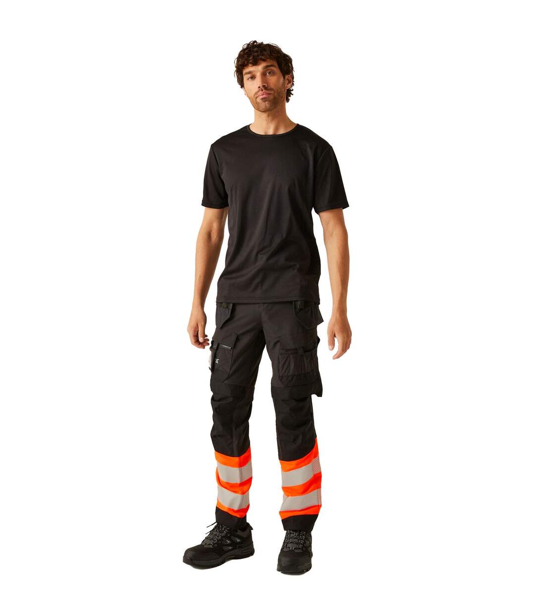 Pantalon De Travail Motif/style Haute-visibilité Homme Orange Noir Regatta-1