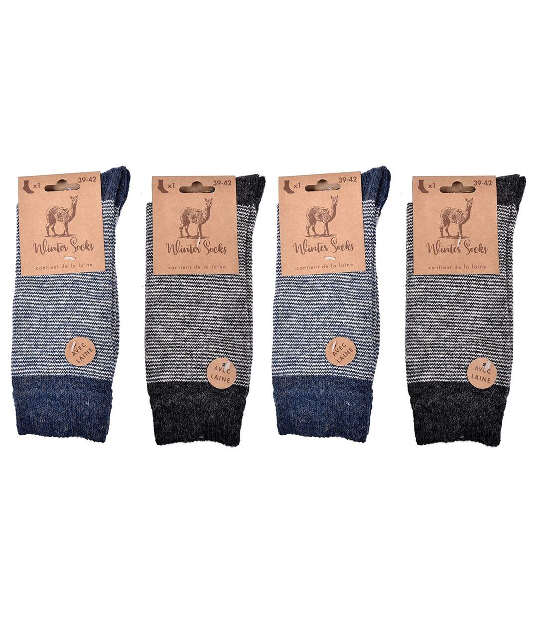 Chaussettes Homme WINTER SOCKS Pack de 4 Paires 0532 LAINE ALPAGA