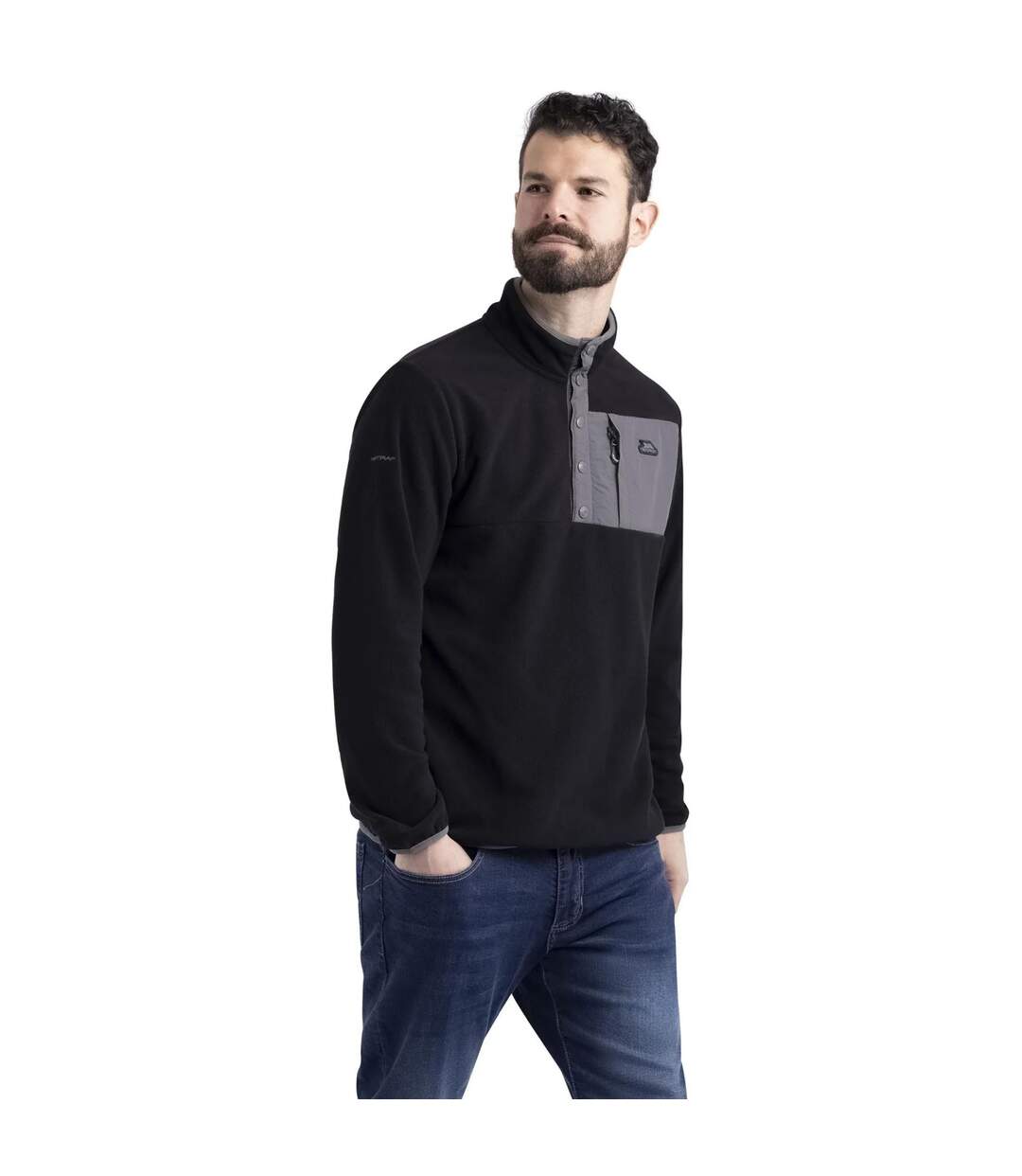 Mens Hosta Anti-pilling Fleece Top Black Trespass-4