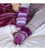 Ladies Stripe Lounge Socks With Lure-3