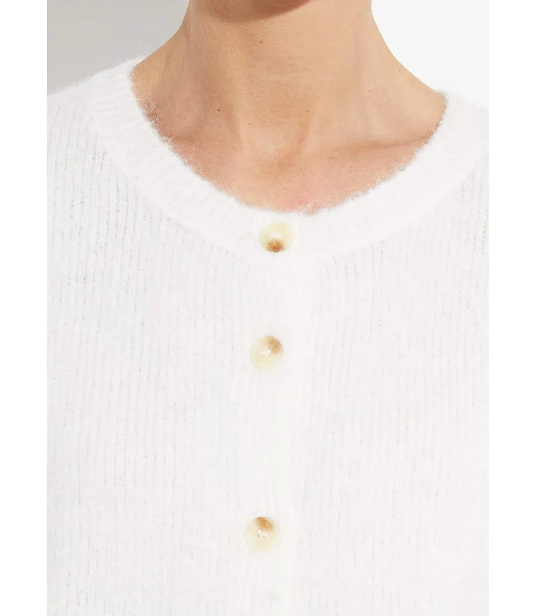 Gilet col rond en maille avec laine-5