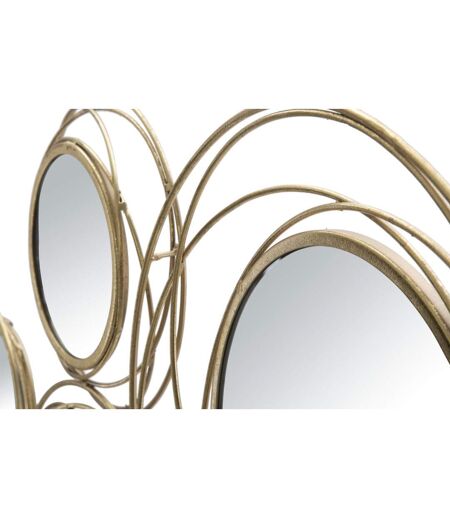 Décoration Murale 7 Miroirs Ronds 124cm Or