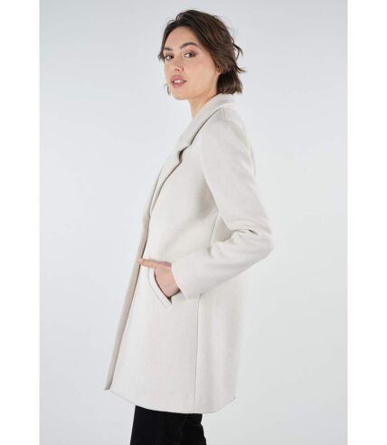 Manteau mi-long en draps de laine CASSILIA