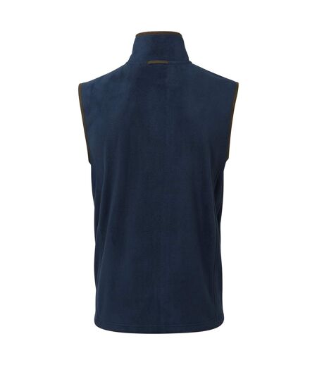 Mens Artisan Fleece Gilet Navy Brown Premier
