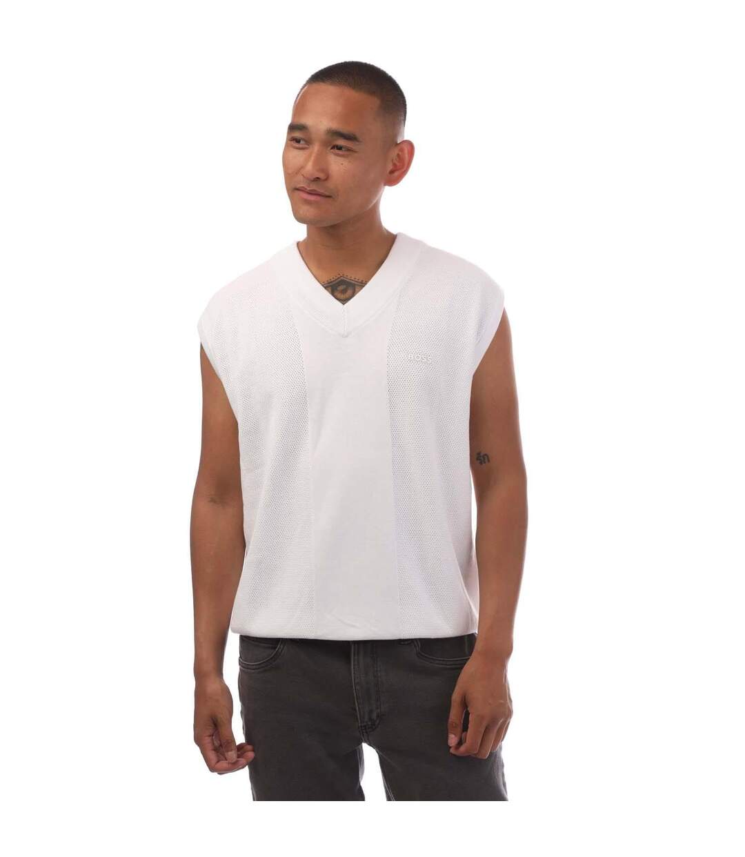 Sweat Sans Manches Vollino Homme Blanc Boss-2