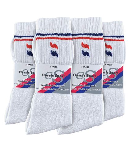 12 paires de chaussettes de sport respirantes en coton pour hommes