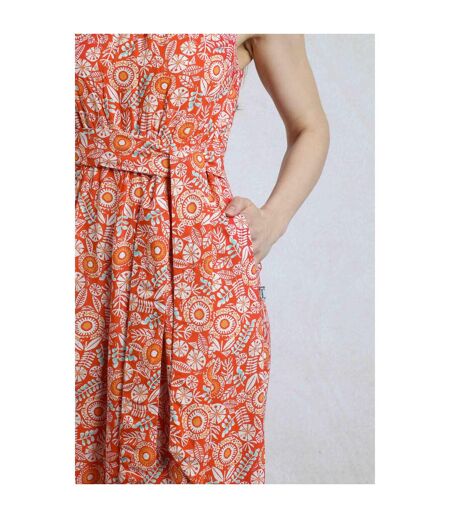 Womens/ladies nalani abstract eco liva jumpsuit tango red Weird Fish