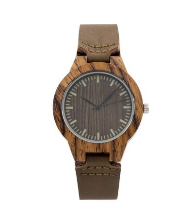 Somptueuse Montre Femme Marron Bois CHTIME