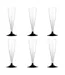 Lot de 6 Flûtes à Champagne Réutilisable Plastique 14cl Noir-1