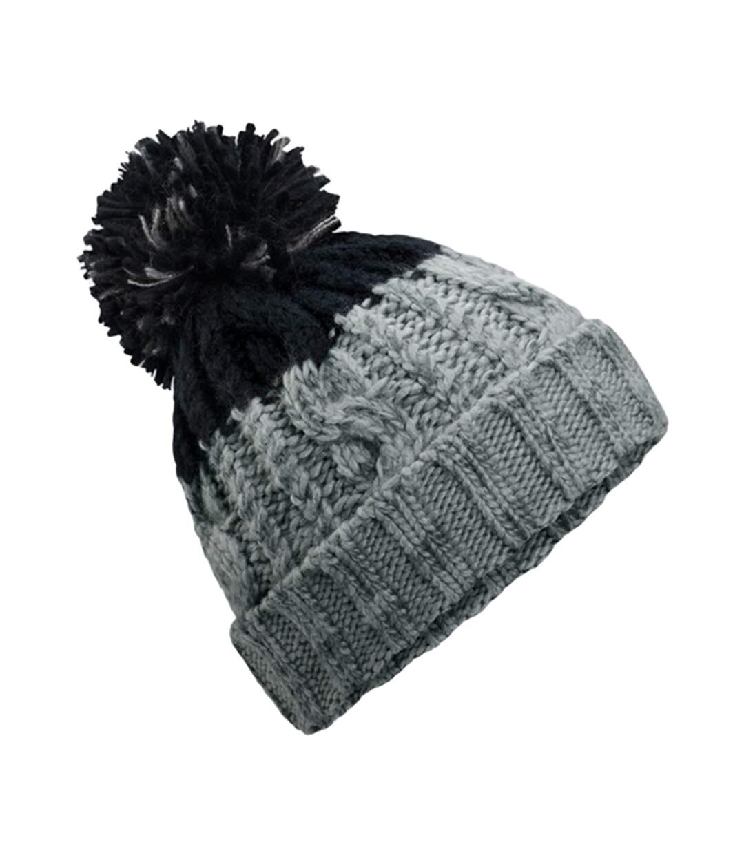 Bonnet Apres Gris Clair Noir Beechfield-2