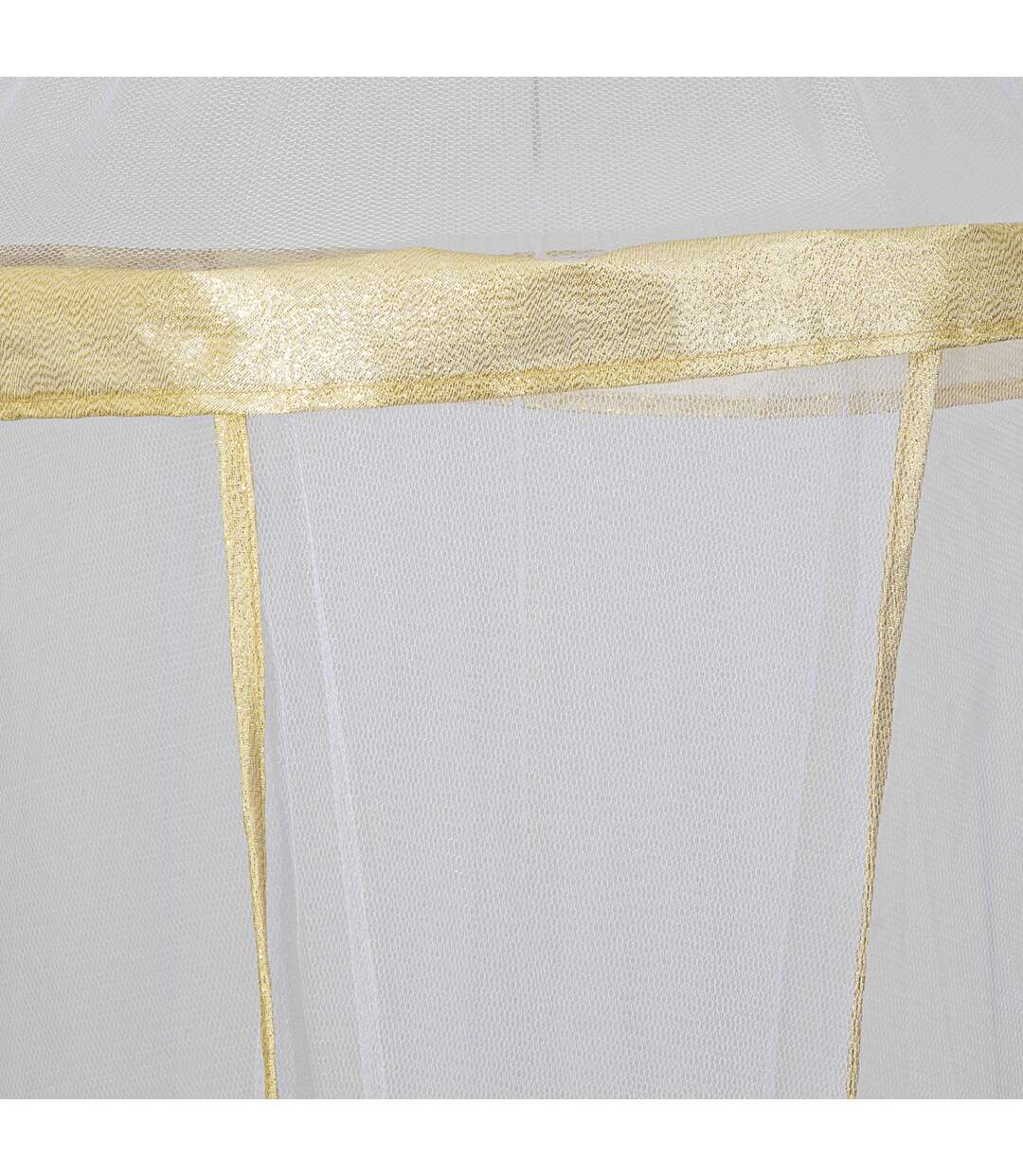 Ciel de lit bordure doré - Hauteur 230 cm - Blanc-2