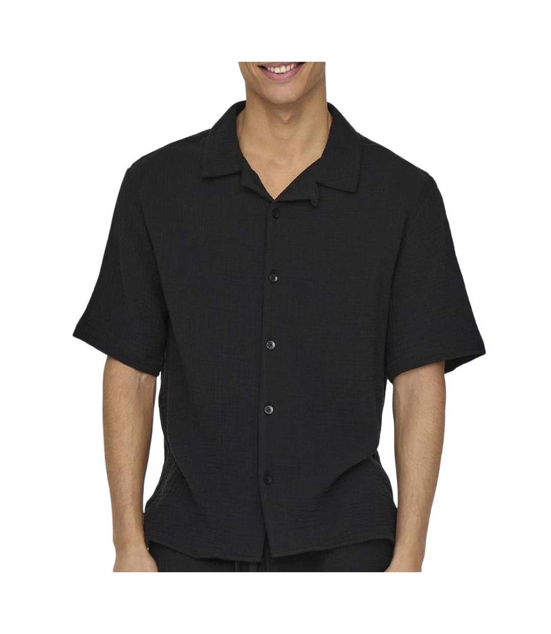 Chemise noire homme only & sons kyle-1