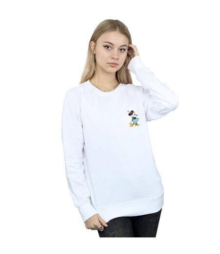 Disney Sweatshirt à la poitrine de Minnie Mouse Womens/Ladies (Blanc) - UTBI27005