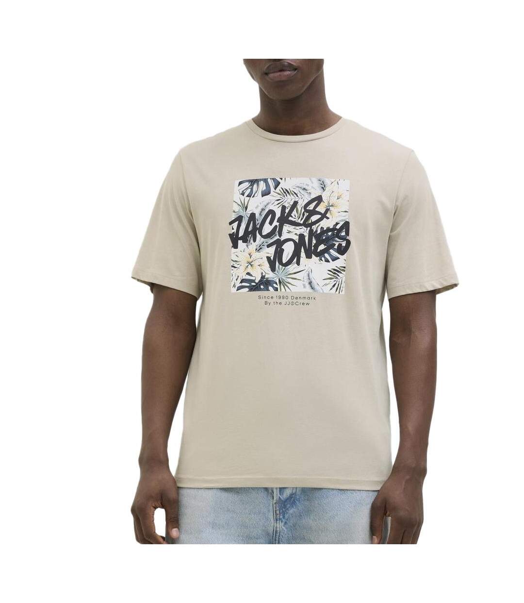 T-shirt beige homme jack & jones hawaiitee-2