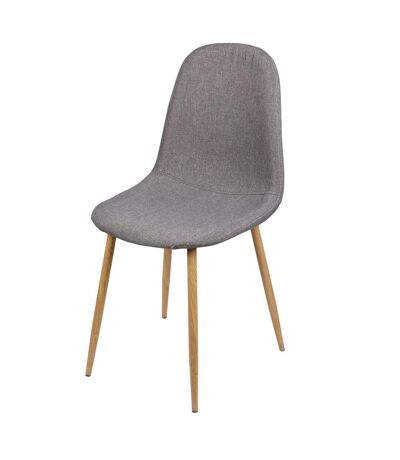 Lot de 4 Chaises en tissus et pieds en métal effet bois