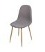 Lot de 4 Chaises en tissus et pieds en métal effet bois-1