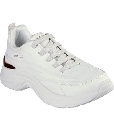 Womens/ladies hazel step n flow trainers white Skechers