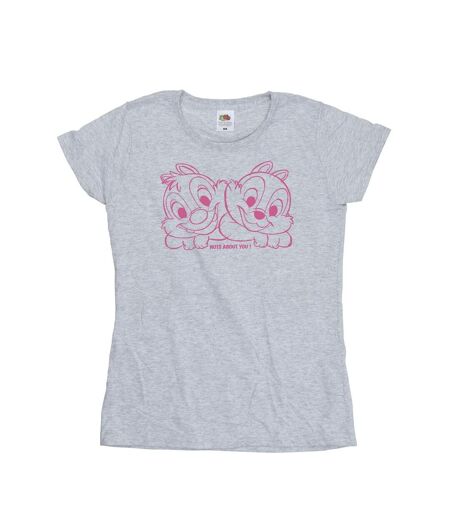 Disney T-shirt en coton Chip 'n' Dale Nuts About You - Femme/Ladies (Gris sportif) - UTBI51374