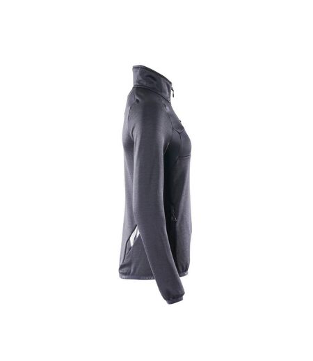 Womens/ladies Accelerate Plain Fleece Half Zip Jumper Dark Navy Mascot